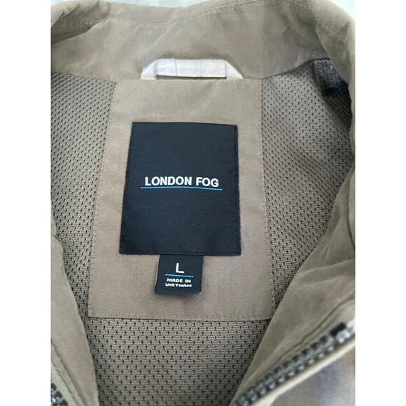 London Fog Men’s Brown Lightweight Jacket Size Large Zip Up Pockets - Picture 4 of 12